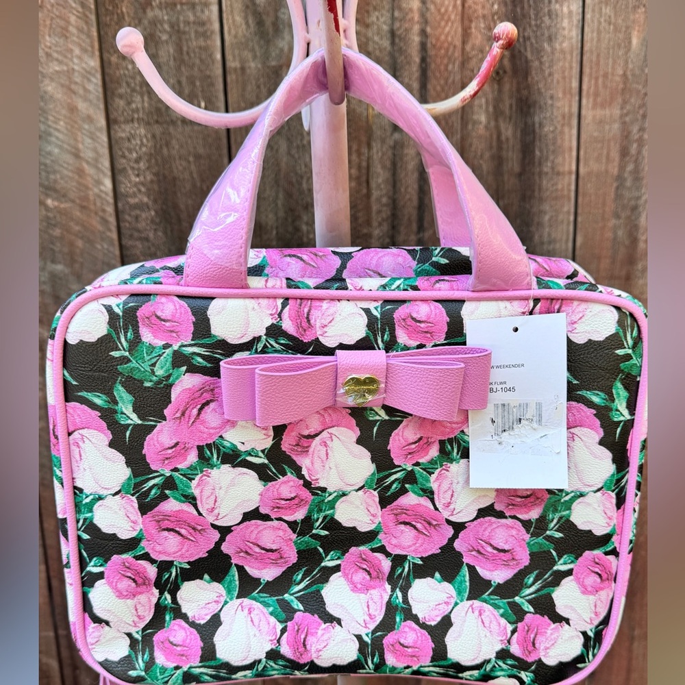 Betsey Johnson Roses Bow Cosmetic Weekender